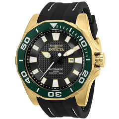 Invicta Men's Automatic Watch - Pro Diver Date Black Dial Silicone Strap | 30506