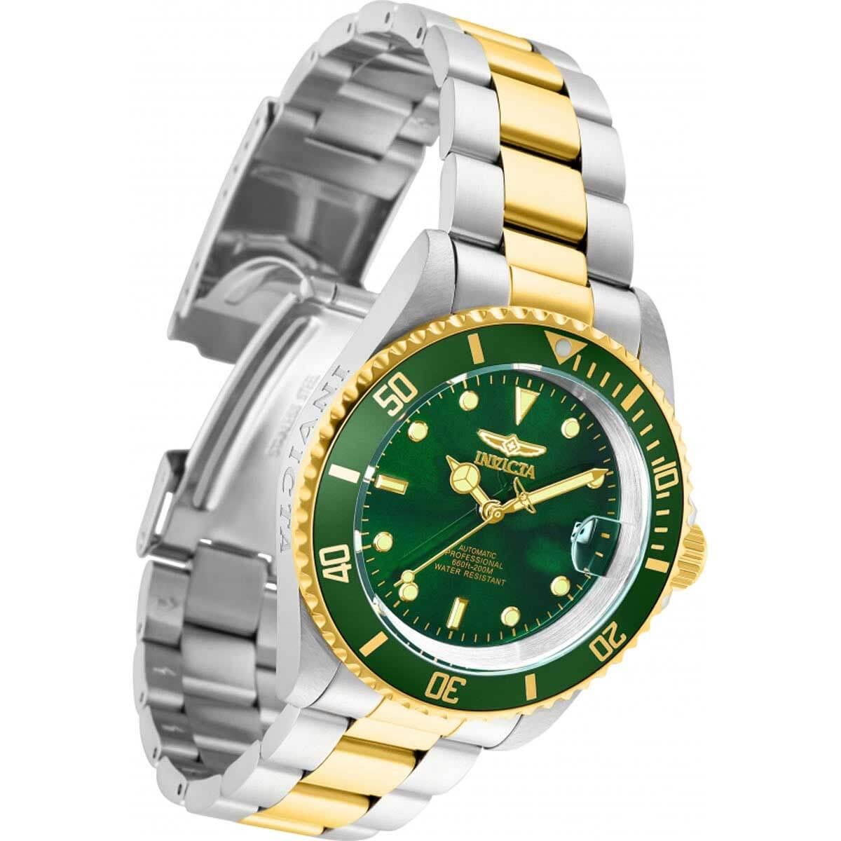 Invicta Silver Watch with Yellow-Green Dial Amazon.com: Invicta Mens Pro Diver Quartz Watch, Gold, 30027  main image 2