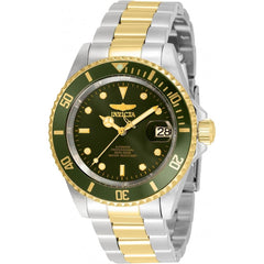 Invicta Men's Automatic Watch - Pro Diver Green Dial Two Tone Steel Bracelet | 35702