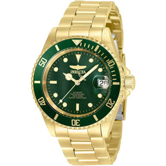 Invicta Men's Automatic Watch - Pro Diver Green Dial Yellow Gold Bracelet | 35696