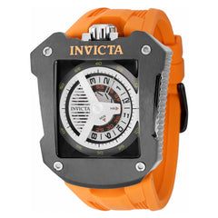 Invicta Men's Automatic Watch - Speedway Black and Silver Dial Orange Strap | 41651