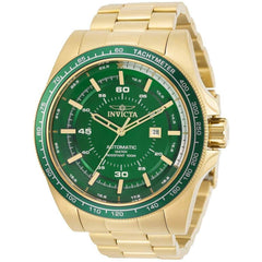 Invicta Men's Automatic Watch - Speedway Green Dial Yellow Gold Bracelet | 30523