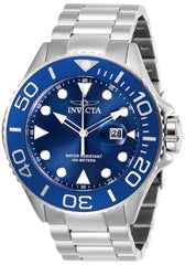 Invicta Men's Bracelet Watch - Pro Diver Quartz Date Blue Dial Silver Steel | 28766