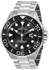 Invicta Men's Bracelet Watch - Pro Diver Rotating Bezel Black Dial Steel | 28765