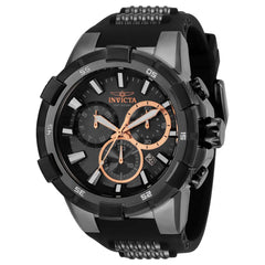 Invicta Men's Chrono Watch - Aviator Black Rubber and Stainless Steel Strap | 33291