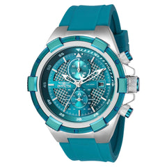 Invicta Men's Chrono Watch - Aviator Silver Tone Case Green Silicone Strap | 40808