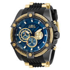 Invicta Men's Chrono Watch - Bolt Blue Dial TT Black and Yellow Gold Strap | 32696