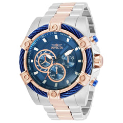 Invicta Men's Chrono Watch - Bolt Blue Dial TT Silver and Rose Gold Bracelet | 32312