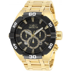Invicta Men's Chrono Watch - Coalition Forces Black Dial Yellow Gold Bracelet | 27257