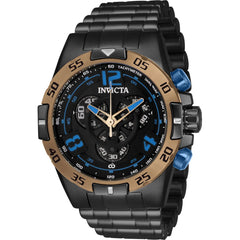 Invicta Men's Chrono Watch - Corduba Quartz Black Stainless Steel Bracelet | 34989