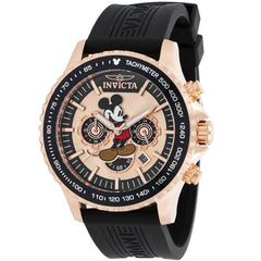 Invicta Men's Chrono Watch - Disney Mickey Mouse Black and Rose Gold Dial | 39044