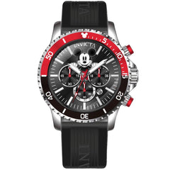 Invicta Men's Chrono Watch - Disney Mickey Mouse Black Dial Silicone Strap | 39515
