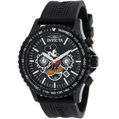 Invicta Men's Chrono Watch - Disney Mickey Mouse Black Silicone Rubber Strap | 39043