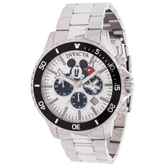 Invicta Men's Chrono Watch - Disney Mickey Mouse Silver Tone Dial Bracelet | 39049