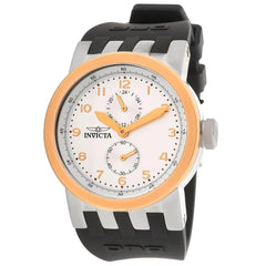 Invicta Men's Chrono Watch - DNA Silver and Rose Gold Tone Case Black Strap | 31784