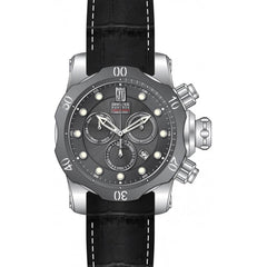 Invicta Men's Chrono Watch - Jason Taylor Gunmetal Dial Black Leather Strap | 31649