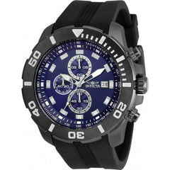 Invicta Men's Chrono Watch - Pro Diver Blue Dial Gunmetal Case Rubber Strap | 30738