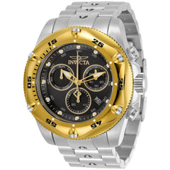 Invicta Men's Chrono Watch - Pro Diver Gold Tone Bezel Silver Tone Bracelet | 31604