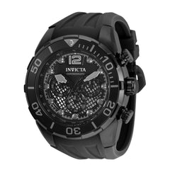 Invicta Men's Chrono Watch - Pro Diver Grey and Black Dial Silicone Strap | 35618