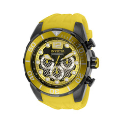 Invicta Men's Chrono Watch - Pro Diver Gunmetal Case Yellow Silicone Strap | 35552