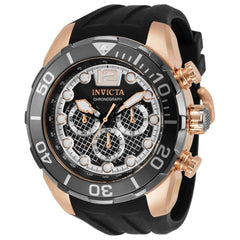 Invicta Men's Chrono Watch - Pro Diver Rose Gold Case Black Silicone Strap | 33822