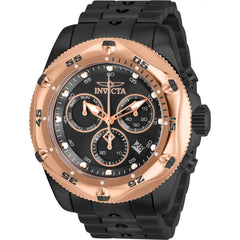 Invicta Men's Chrono Watch - Pro Diver Rose Gold Tone Bezel Black Bracelet | 31613