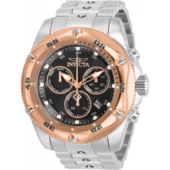 Invicta Men's Chrono Watch - Pro Diver Rose Gold Tone Bezel Silver Bracelet | 31605