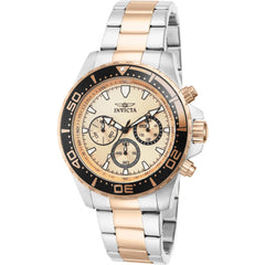 Invicta Men's Chrono Watch - Pro Diver Rose Gold Tone Dial Two Tone Bracelet | 12917