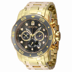Invicta Men's Chrono Watch - Pro Diver Scuba Charcoal Dial Yellow Gold Steel | 40193