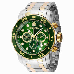 Invicta Men's Chrono Watch - Pro Diver Scuba Green Dial Two Tone Bracelet | 40191