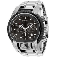 Invicta Men's Chrono Watch - Reserve Bolt Zeus Dual Time Black Dial Bracelet | 26584