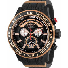 Invicta Men's Chrono Watch - Sea Vulture Quartz Black Silicone Rubber Strap | 35025