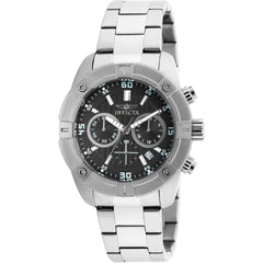 Invicta Men's Chrono Watch - Specialty Black Dial Stainless Steel Bracelet | 21466