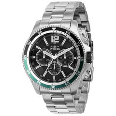 Invicta Men's Chrono Watch - Specialty Black Dial Stainless Steel Bracelet | 36557
