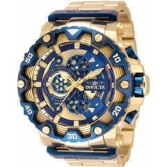 Invicta Men's Chrono Watch - Specialty Blue and Gold Dial Yellow Gold Steel | 35209