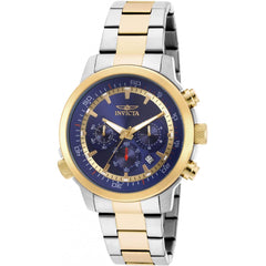 Invicta Men's Chrono Watch - Specialty Blue and Gold Tone Dial Bracelet | 19399