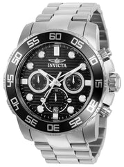 Invicta Men's Chronograph Stainless Steel Watch - Pro Diver Quartz Black Dial | 22226