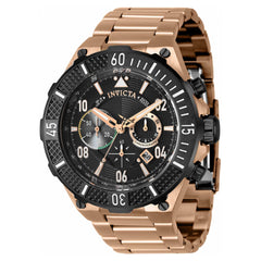 Invicta Men's Chronograph Watch - Aviator Black Dial Rose Gold Steel Bracelet | 40509