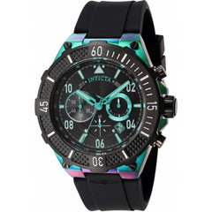 Invicta Men's Chronograph Watch - Aviator Black Dial Silicone Rubber Strap | 40501