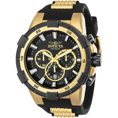 Invicta Men's Chronograph Watch - Aviator Black Dial Two Tone Strap | 25135