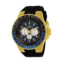 Invicta Men's Chronograph Watch - Aviator Blue and Black Bezel Silicone Strap | 33031