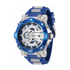 Invicta Men's Chronograph Watch - Aviator Blue and Silver Tone Dial Strap | 40177