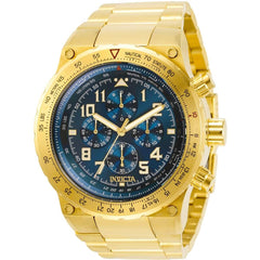 Invicta Men's Chronograph Watch - Aviator Blue Dial Yellow Gold Bracelet | 31587