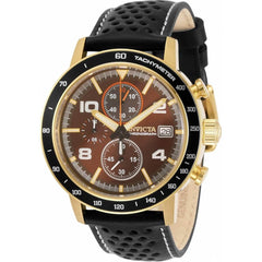 Invicta Men's Chronograph Watch - Aviator Brown Dial Black Leather Strap | 30935