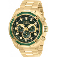 Invicta Men's Chronograph Watch - Aviator Green Dial Yellow Gold Bracelet | 34157