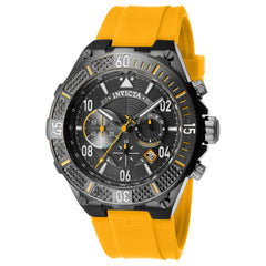 Invicta Men's Chronograph Watch - Aviator Gunmetal Dial Yellow Silicone Strap | 40499