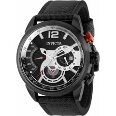 Invicta Men's Chronograph Watch - Aviator Quartz Black and Silver Dial Strap | 39657