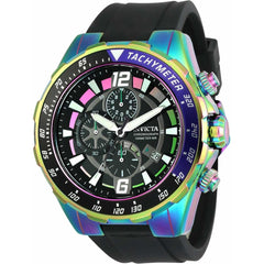 Invicta Men's Chronograph Watch - Aviator Quartz Black Dial Silicone Strap | 24579