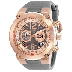 Invicta Men's Chronograph Watch - Aviator Quartz Grey and Rose Gold Dial Strap | 31583