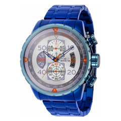 Invicta Men's Chronograph Watch - Aviator Silver Dial Blue Steel Bracelet  | 40707